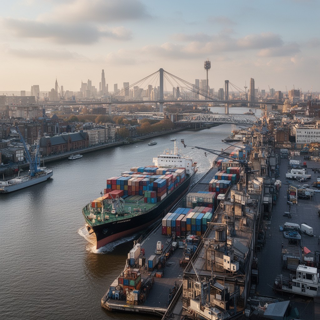 AI-generated illustration of Port of London