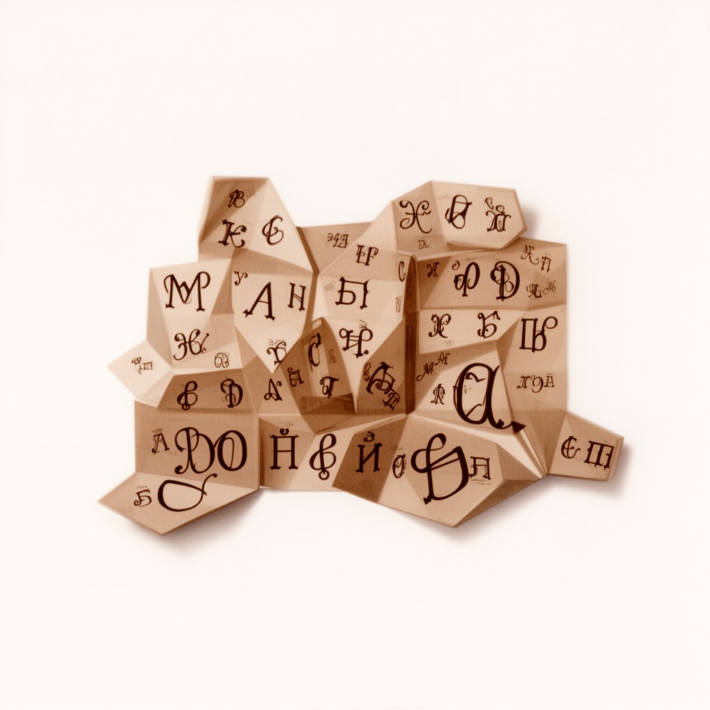 AI-generated illustration of Cyrillic script