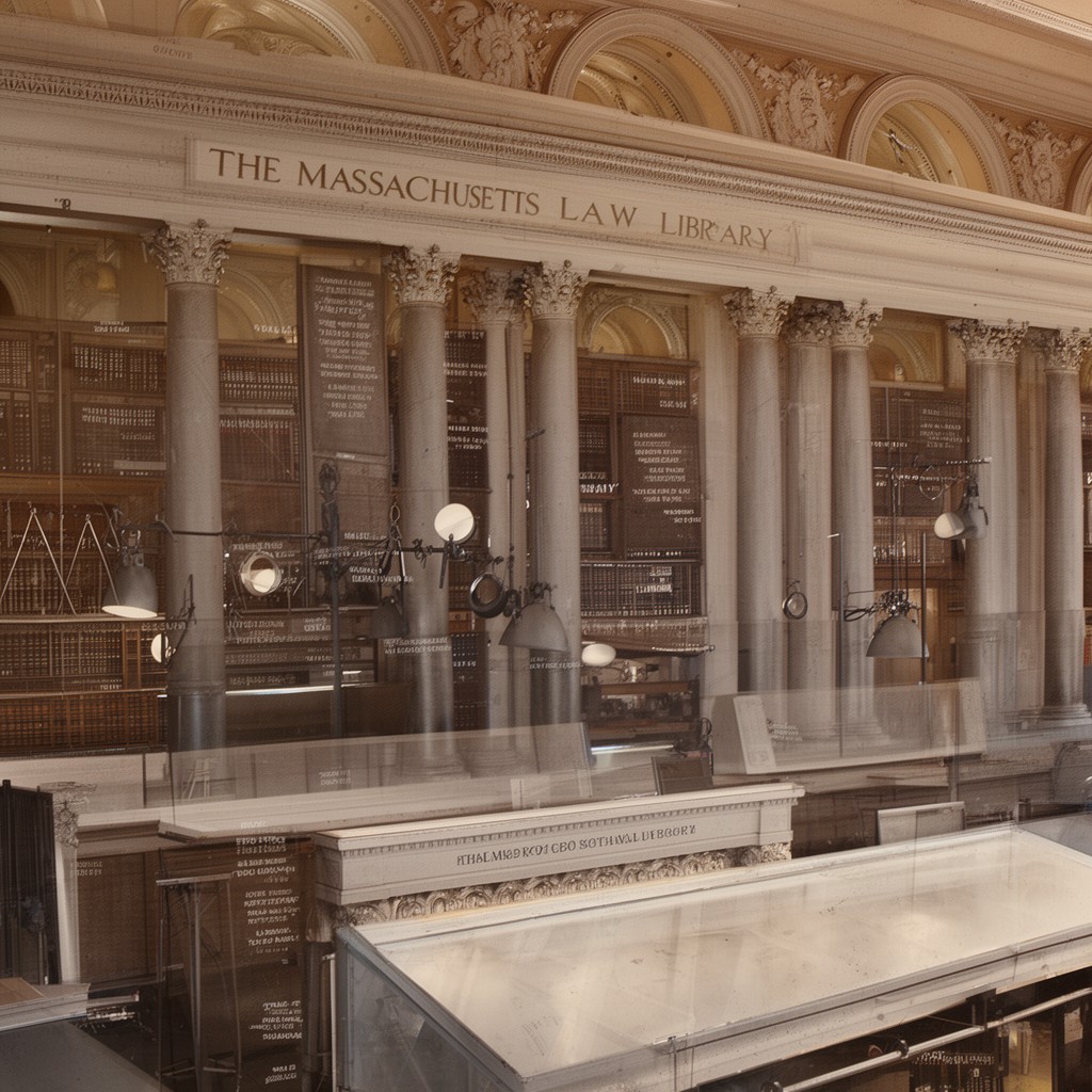AI-generated illustration of Massachusetts Law Library