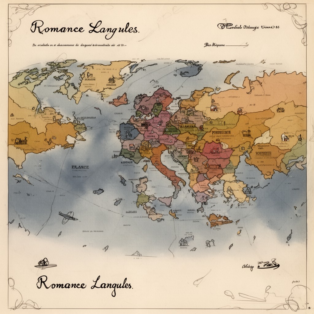 AI-generated illustration of Romance languages