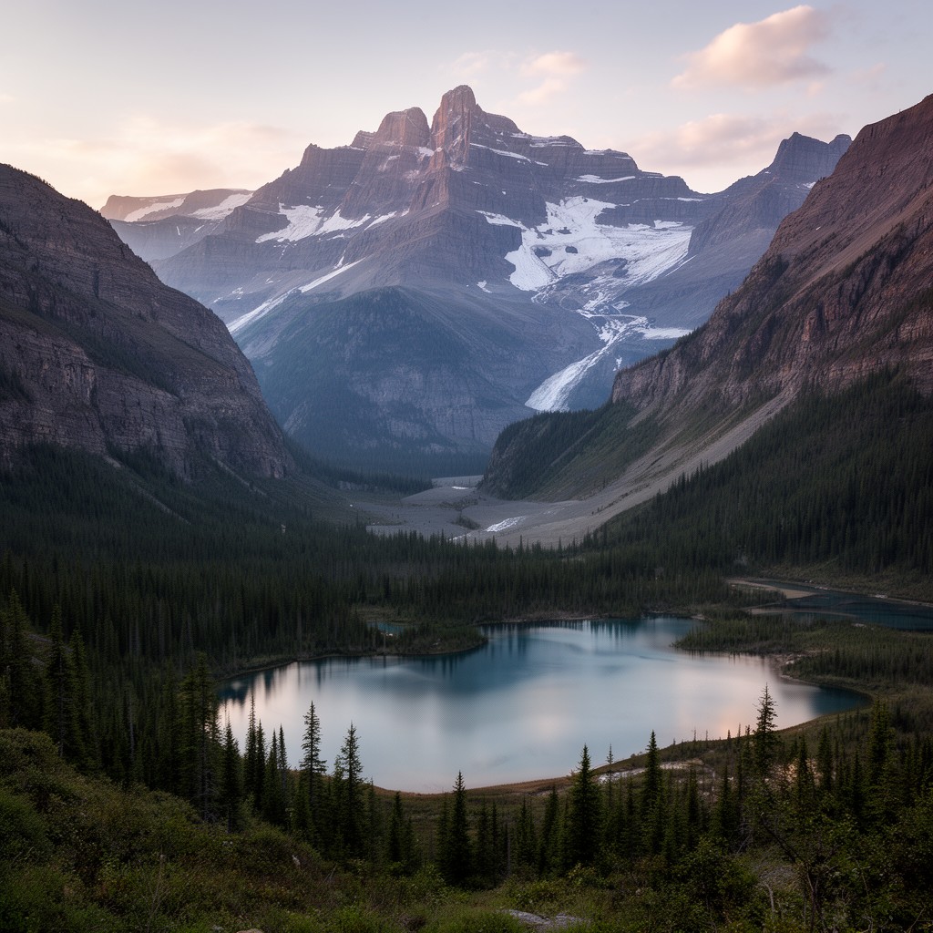 AI-generated illustration of Glacier National Park