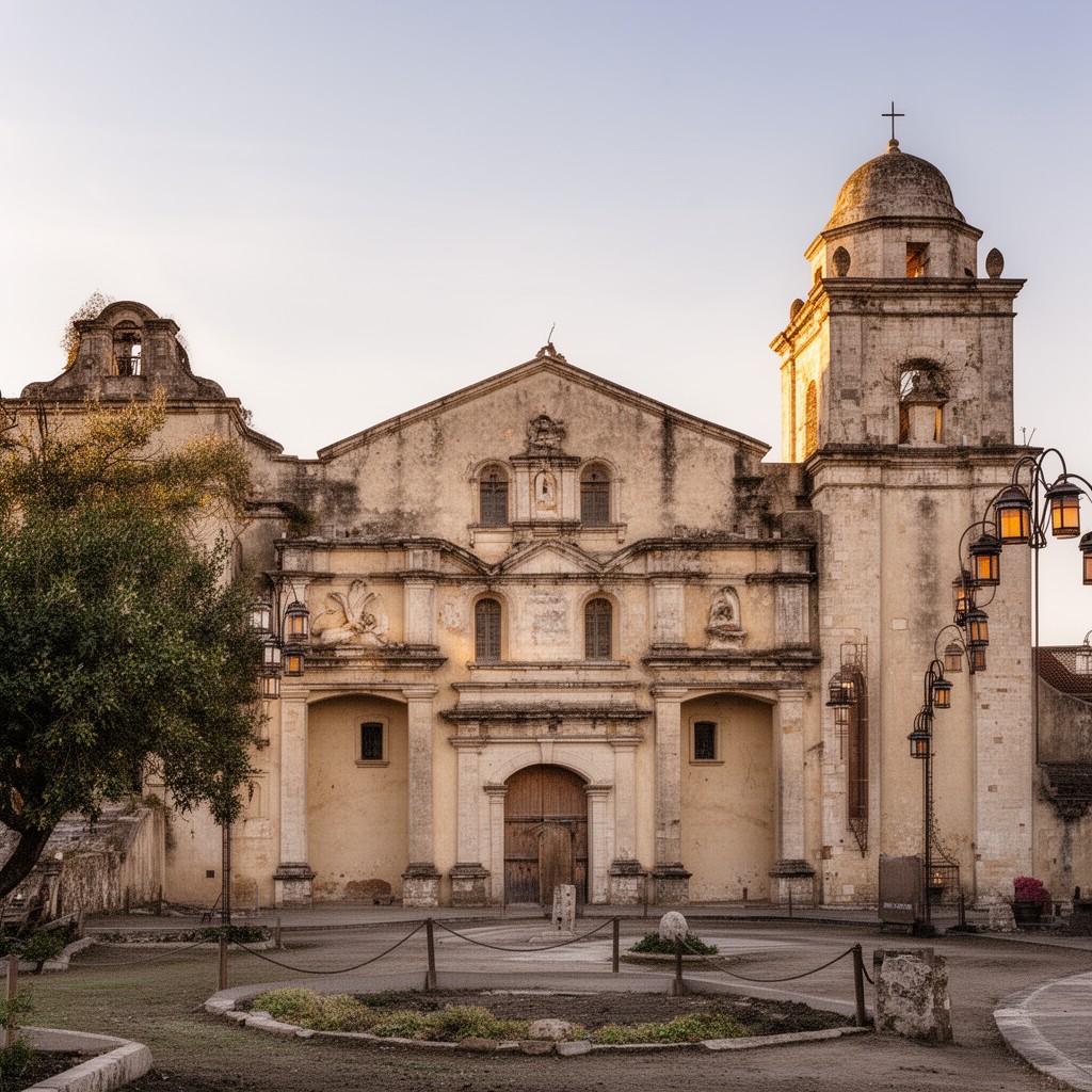 AI-generated illustration of Spanish missions in California