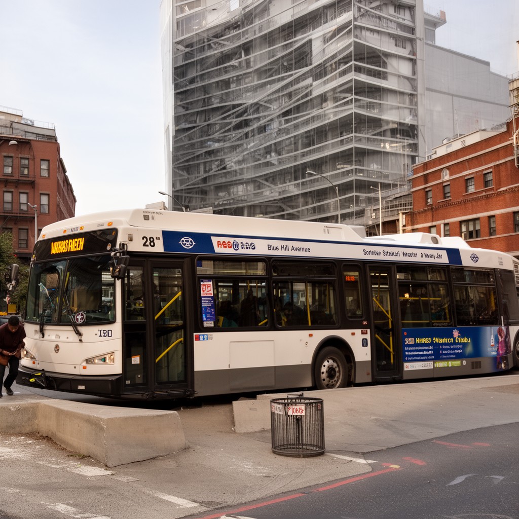 AI-generated illustration of MBTA bus route 28