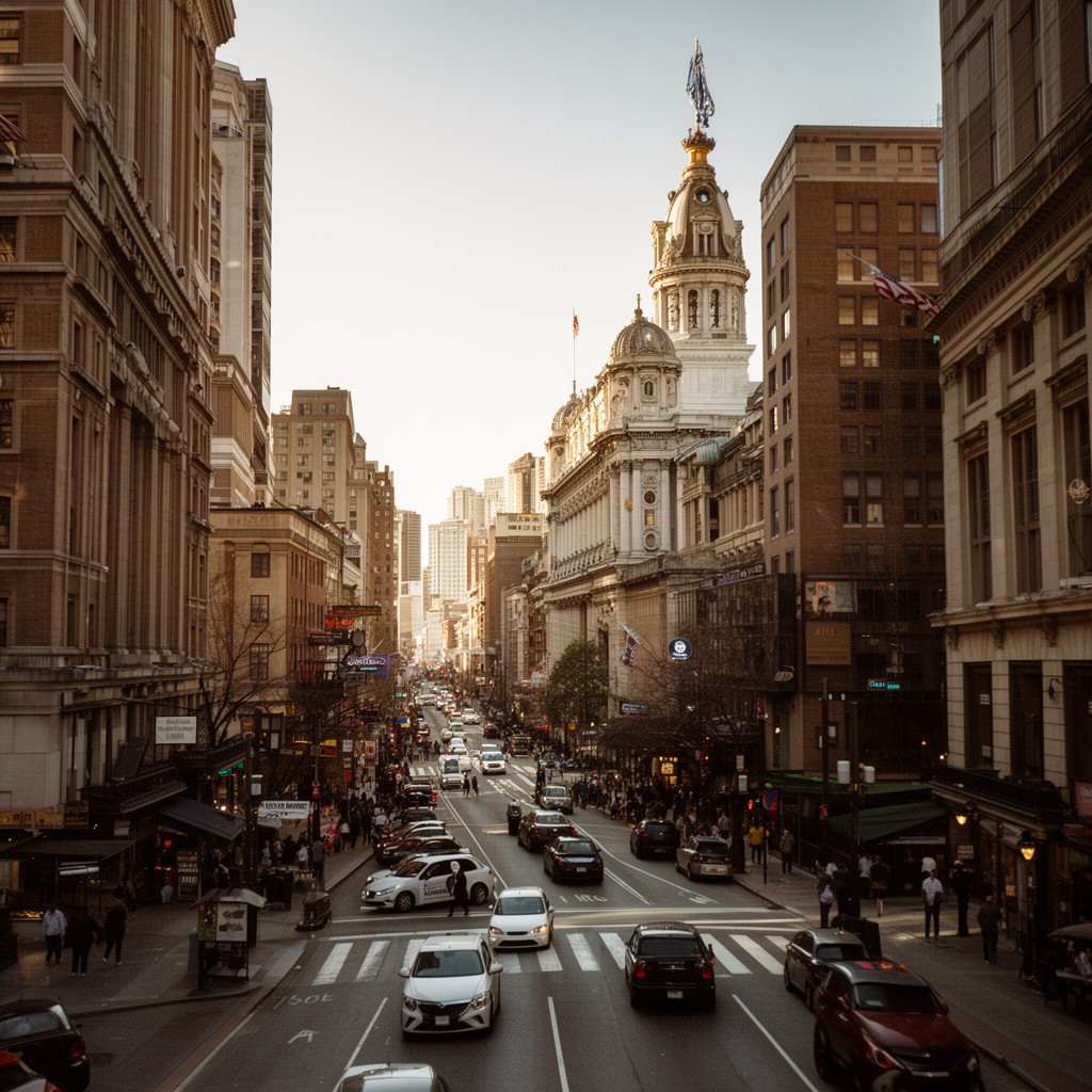 AI-generated illustration of Broad Street (Philadelphia)