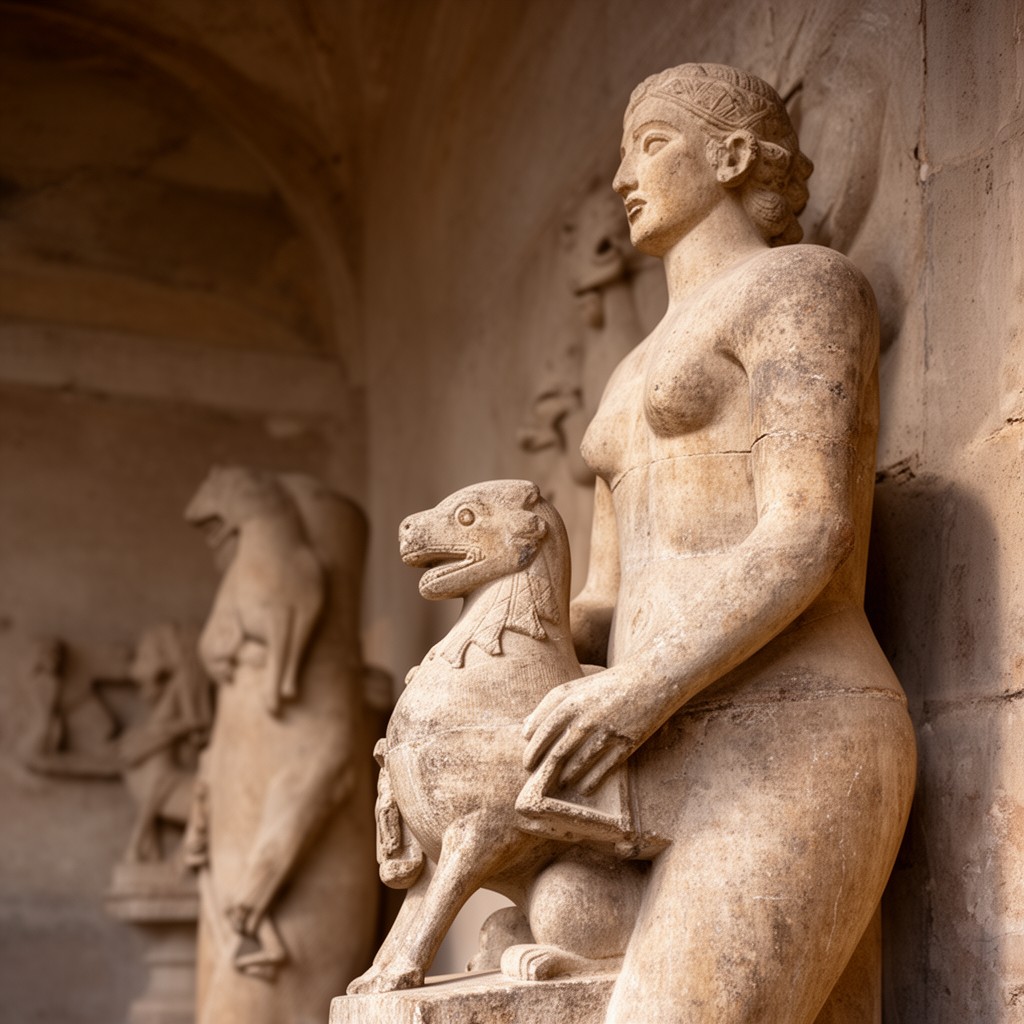AI-generated illustration of Iberian sculpture