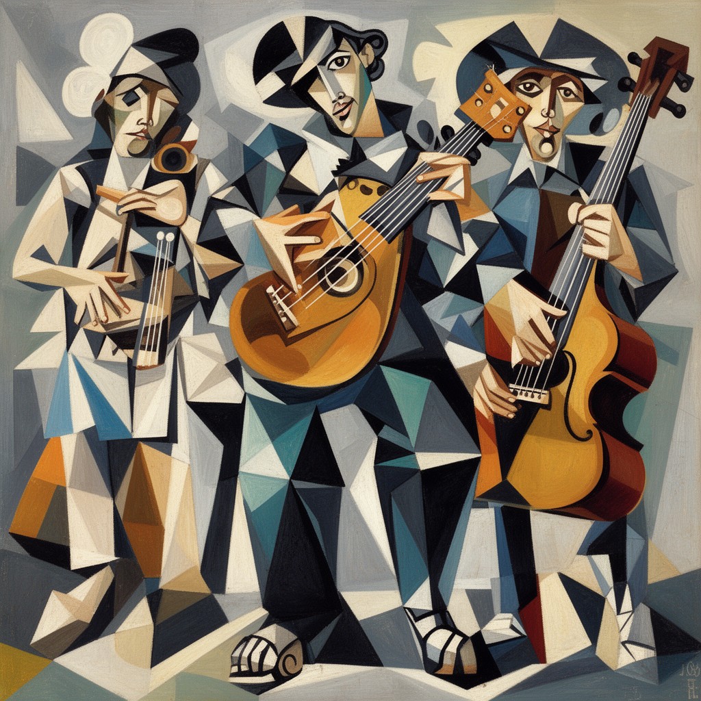 AI-generated illustration of Three Musicians