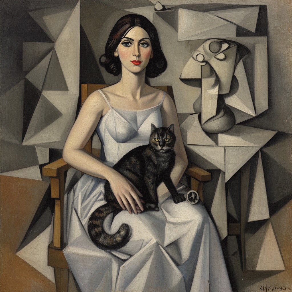 AI-generated illustration of Dora Maar au Chat