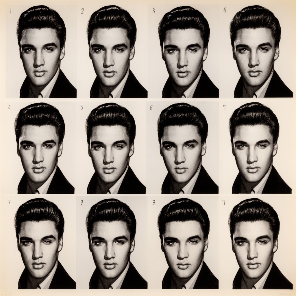 AI-generated illustration of Eight Elvises