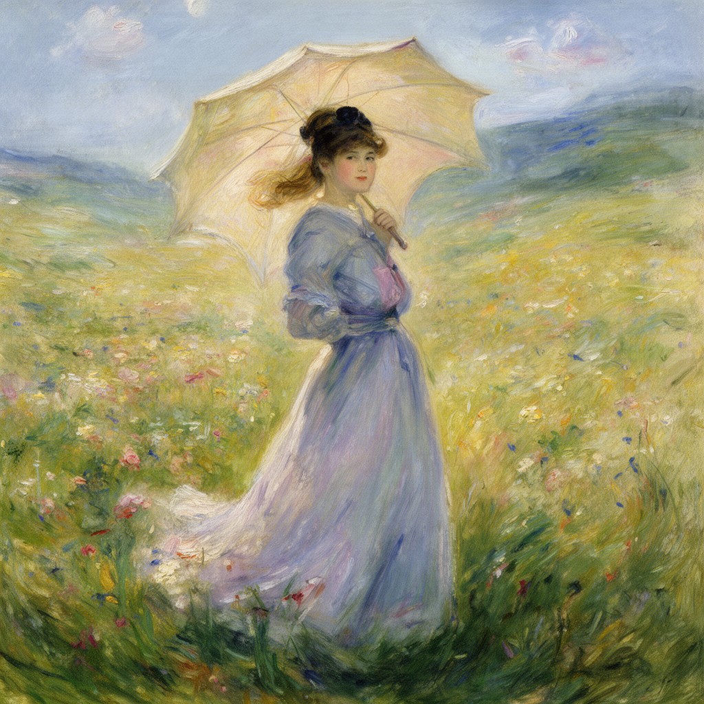 AI-generated illustration of Woman with a Parasol