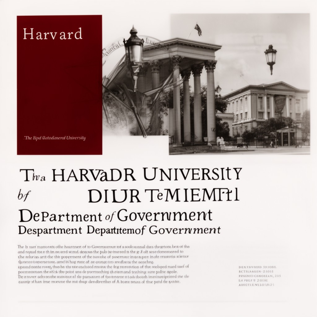 AI-generated illustration of Harvard University Department of Government