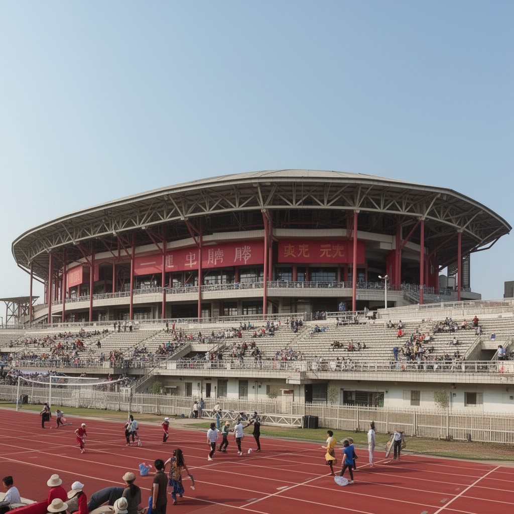 AI-generated illustration of Shanghai Stadium