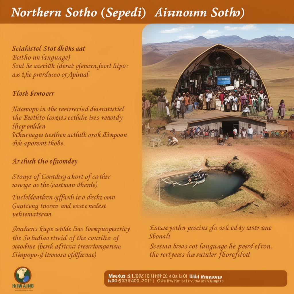 AI-generated illustration of Northern Sotho (Sepedi)