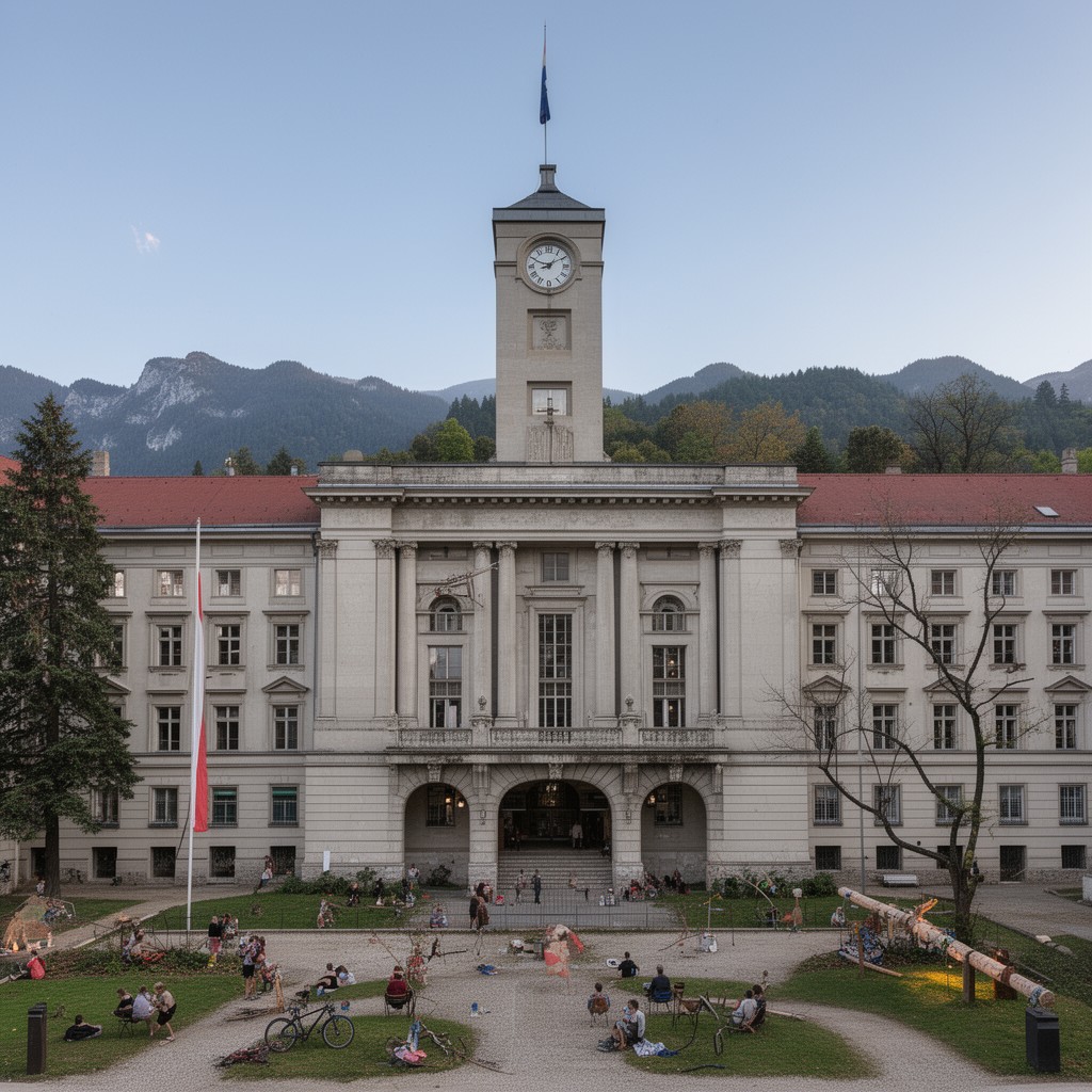 AI-generated illustration of Secondary School of Design and Photography, Ljubljana