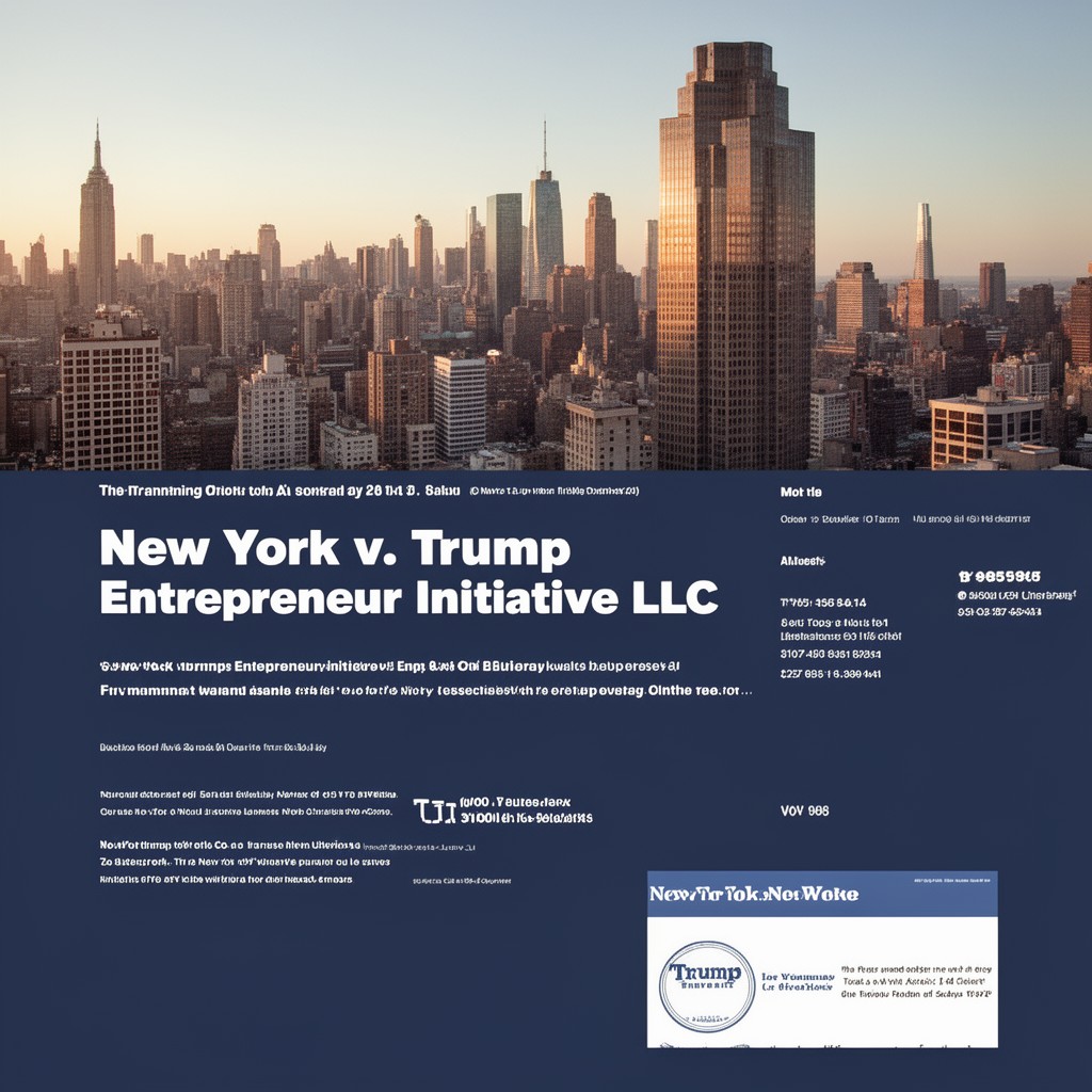 AI-generated illustration of New York v. Trump Entrepreneur Initiative LLC