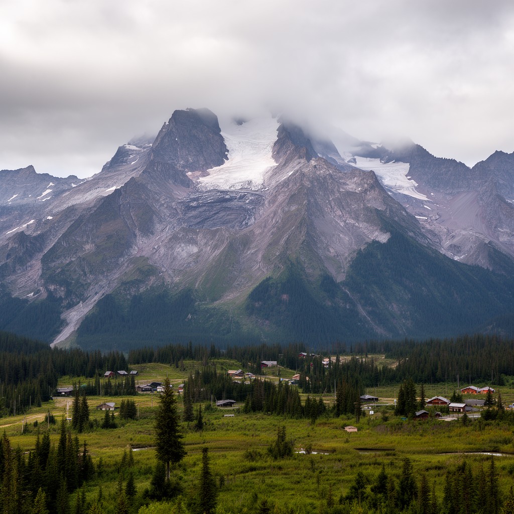 AI-generated illustration of Mount Cayley
