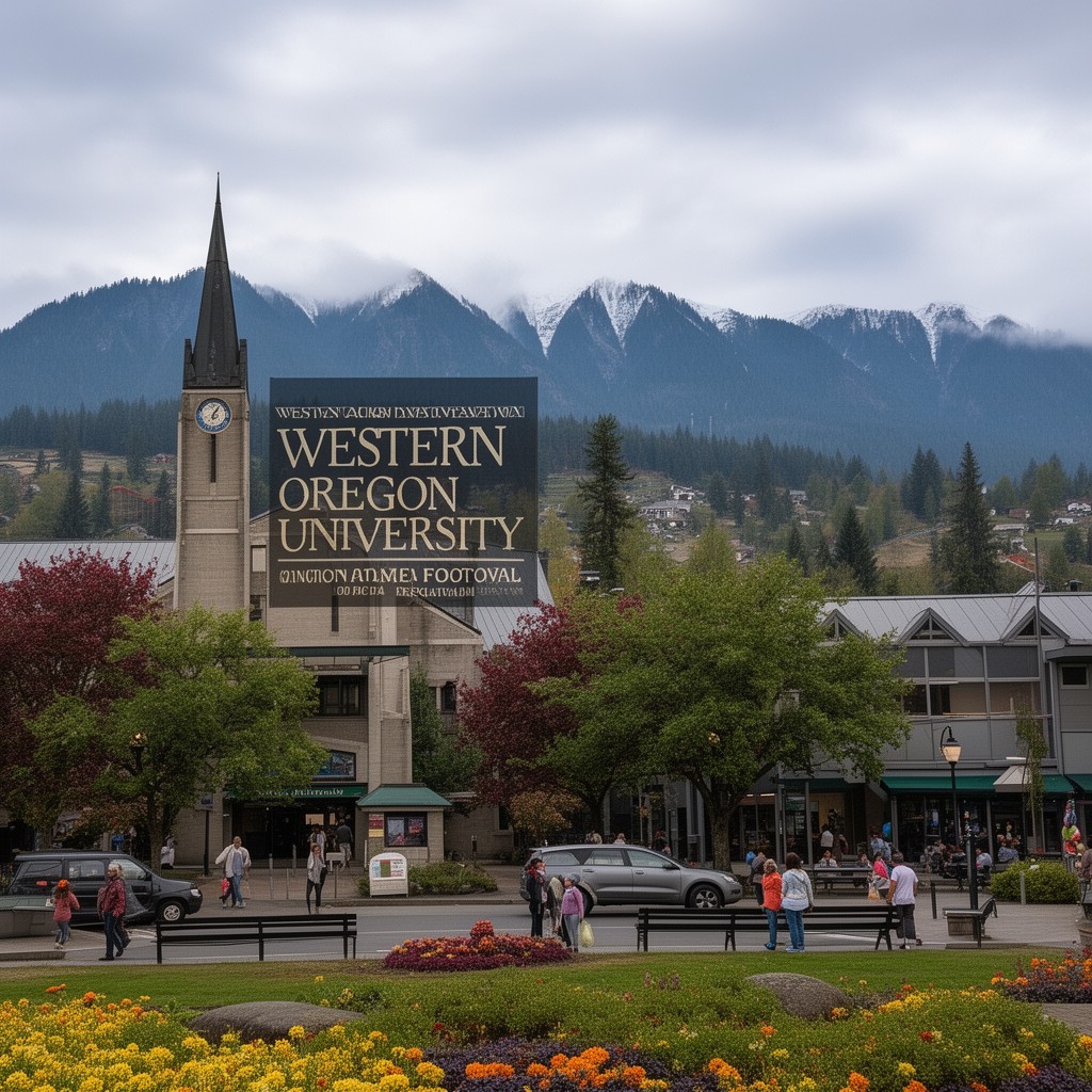 AI-generated illustration of Western Oregon University
