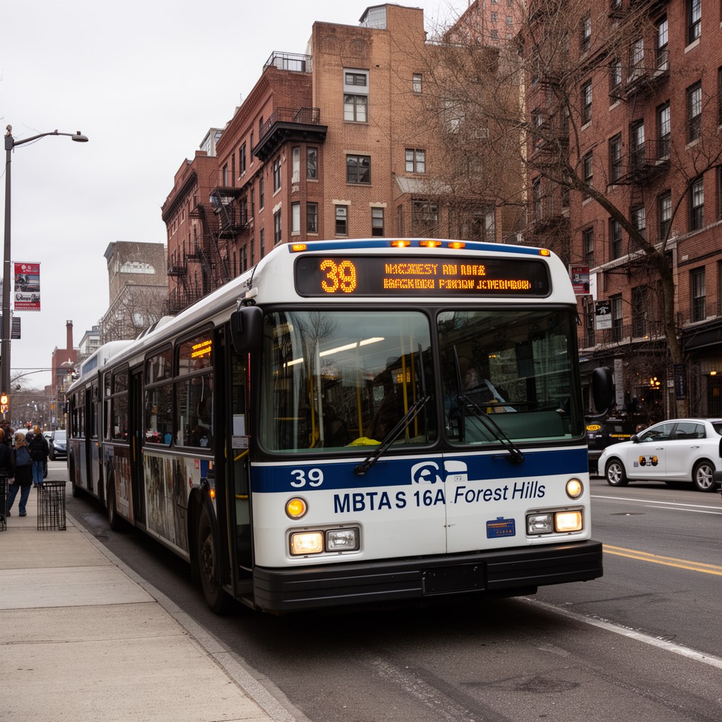AI-generated illustration of MBTA bus route 39