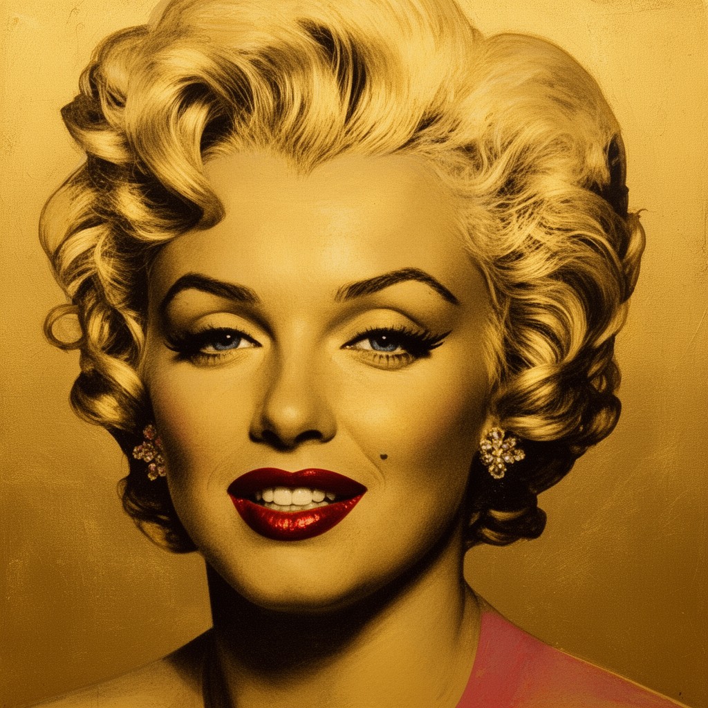 AI-generated illustration of Gold Marilyn Monroe