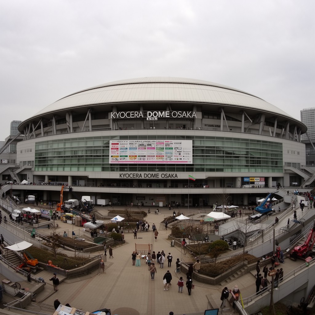 AI-generated illustration of Kyocera Dome Osaka