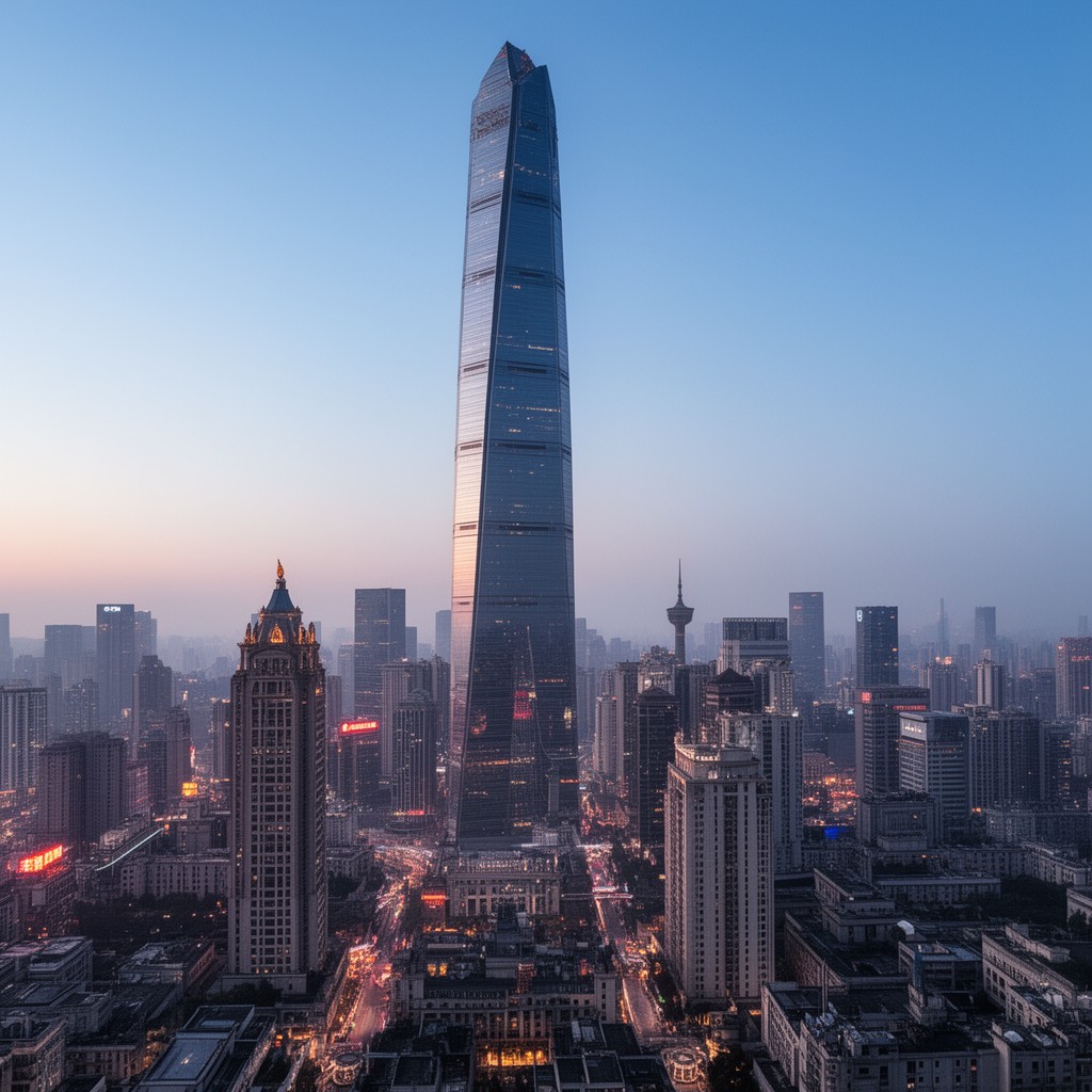 AI-generated illustration of Shanghai Tower