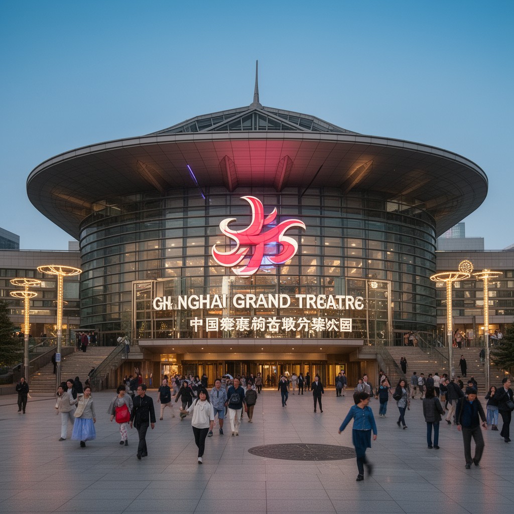 AI-generated illustration of Shanghai Grand Theatre