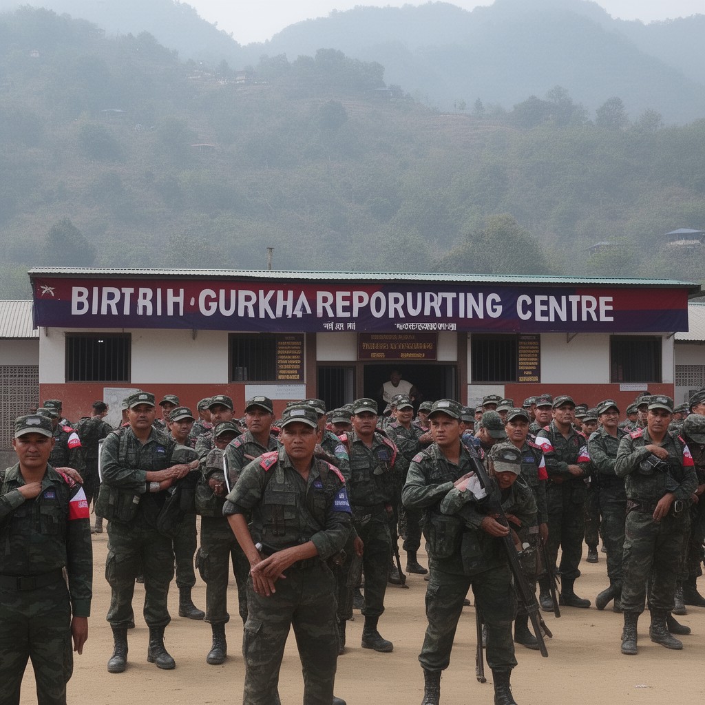AI-generated illustration of British Gurkha recruiting centers in Nepal