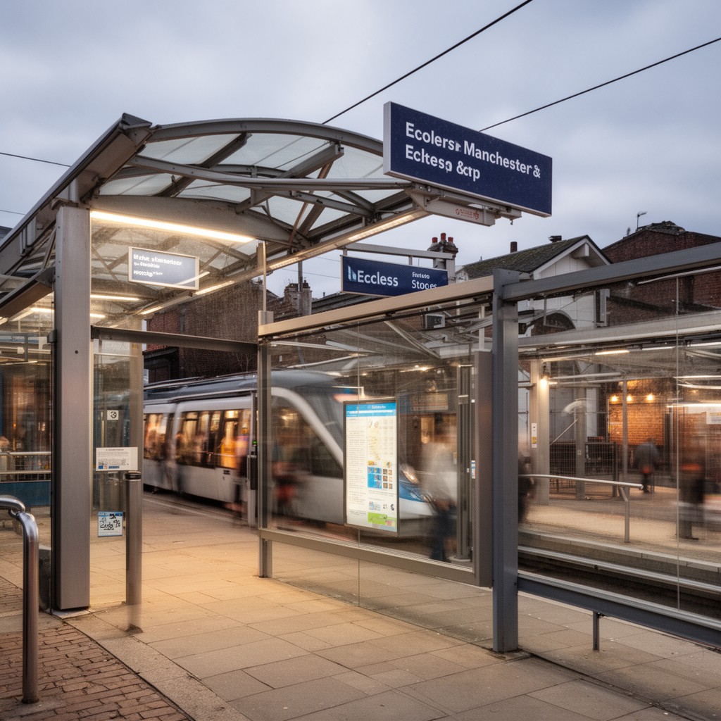 AI-generated illustration of Eccles tram stop