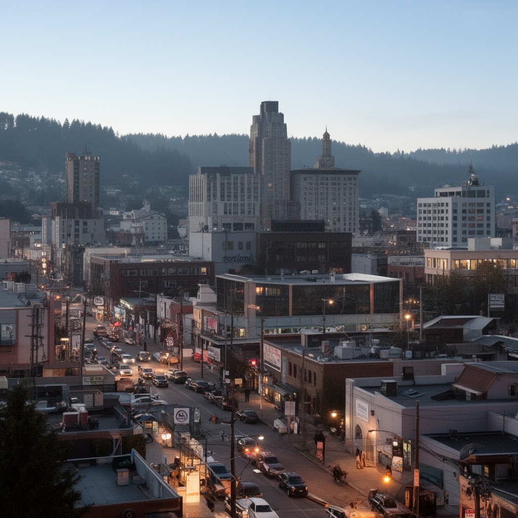 AI-generated illustration of Portland city bureaus
