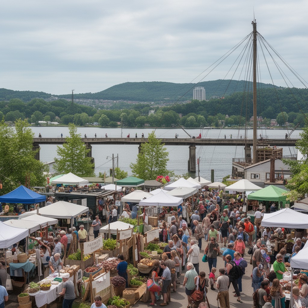 AI-generated illustration of Ithaca Farmers Market