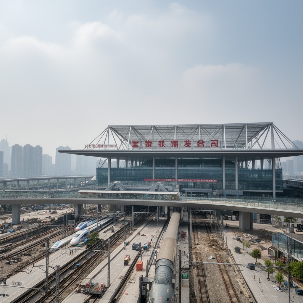 AI-generated illustration of Guangzhou South Railway Station
