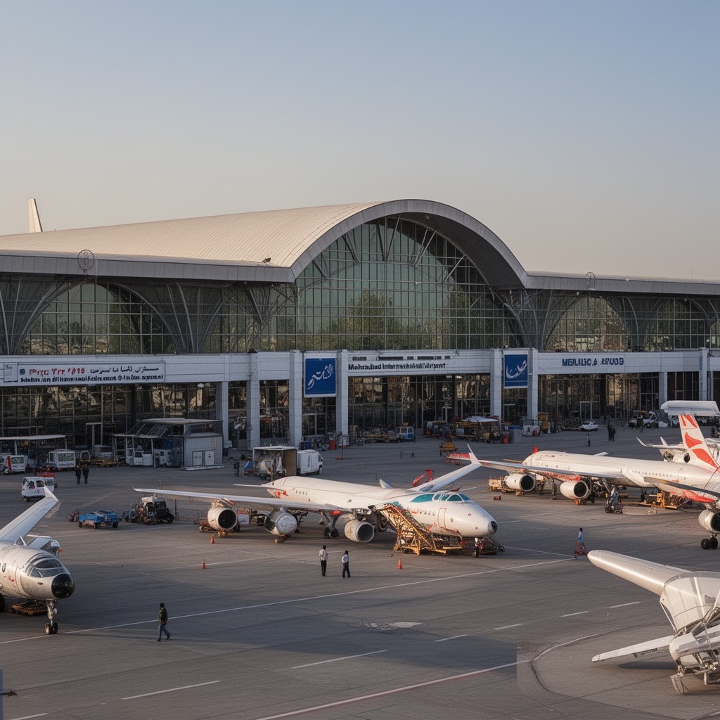 AI-generated illustration of Mehrabad International Airport