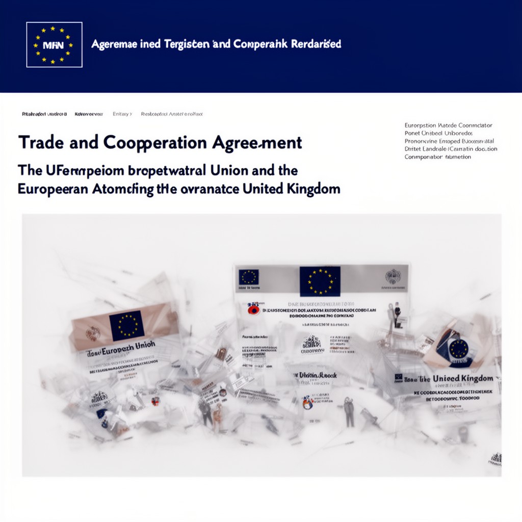 AI-generated illustration of Trade and Cooperation Agreement between the European Union and the European Atomic Energy Community and the United Kingdom