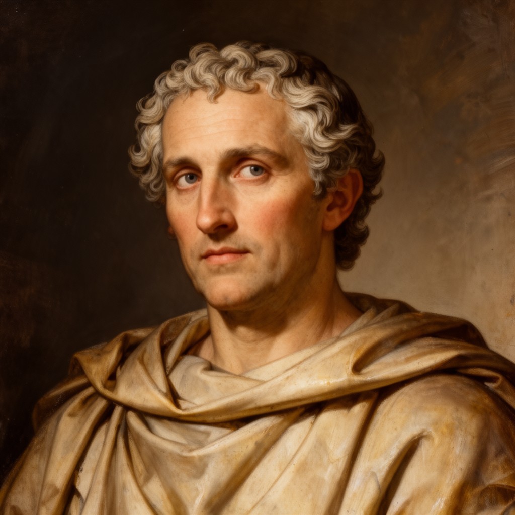 AI-generated illustration of Lucretius