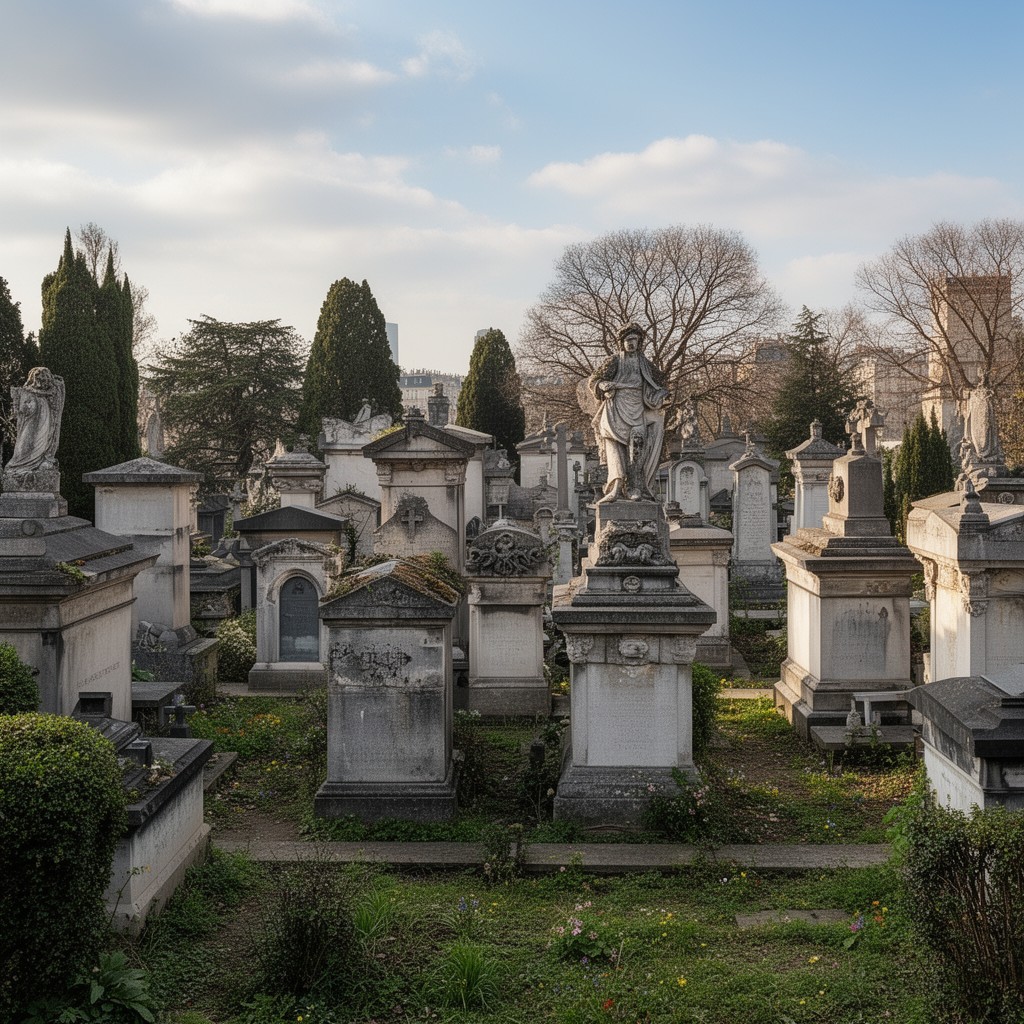 AI-generated illustration of Père Lachaise Cemetery
