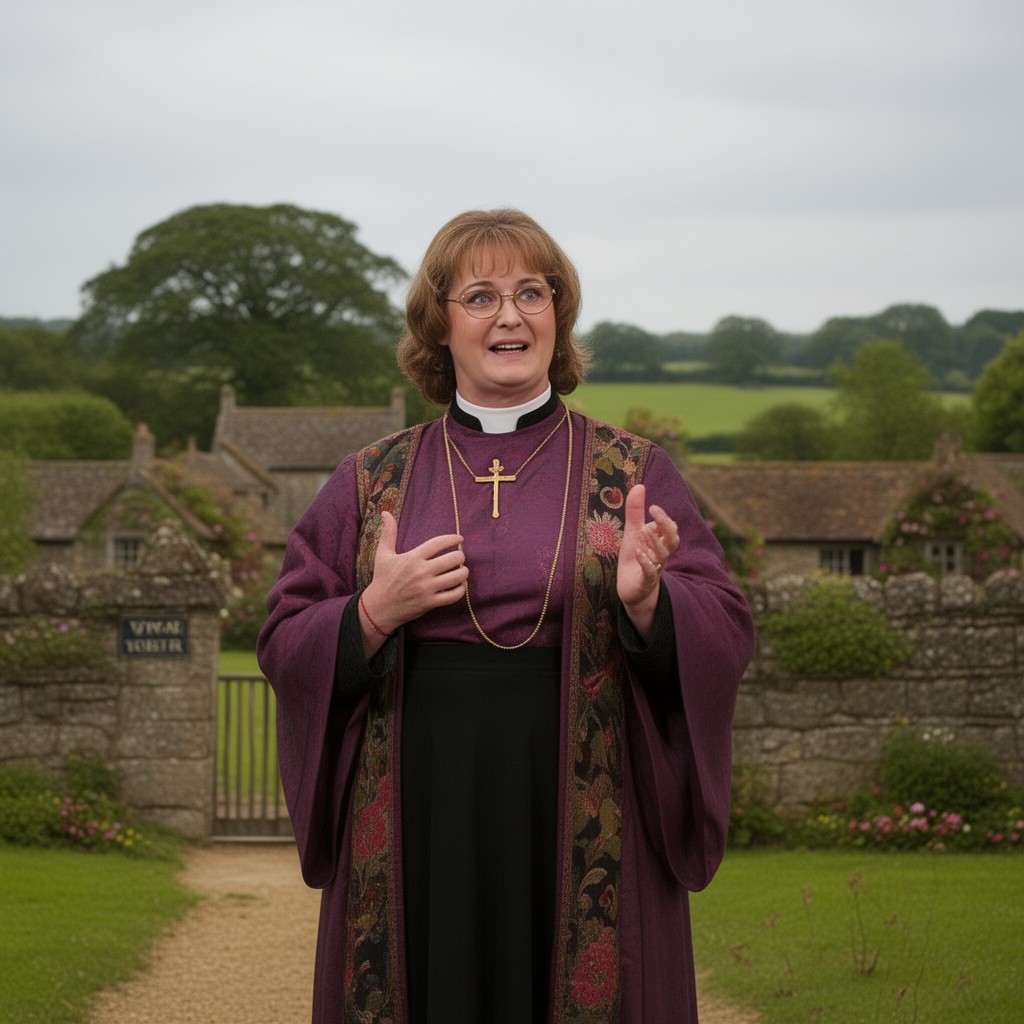AI-generated illustration of The Vicar of Dibley