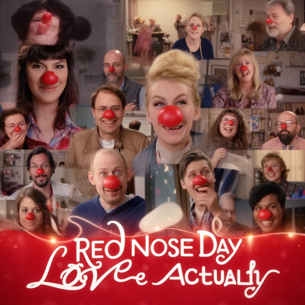 AI-generated illustration of Red Nose Day Actually