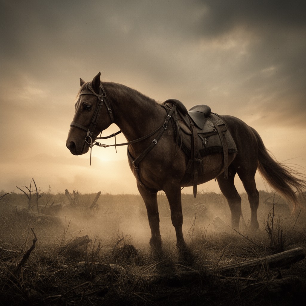 AI-generated illustration of War Horse