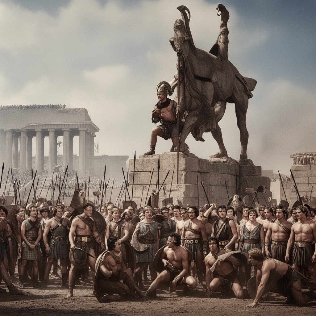 AI-generated illustration of Spartacus (1960 film)