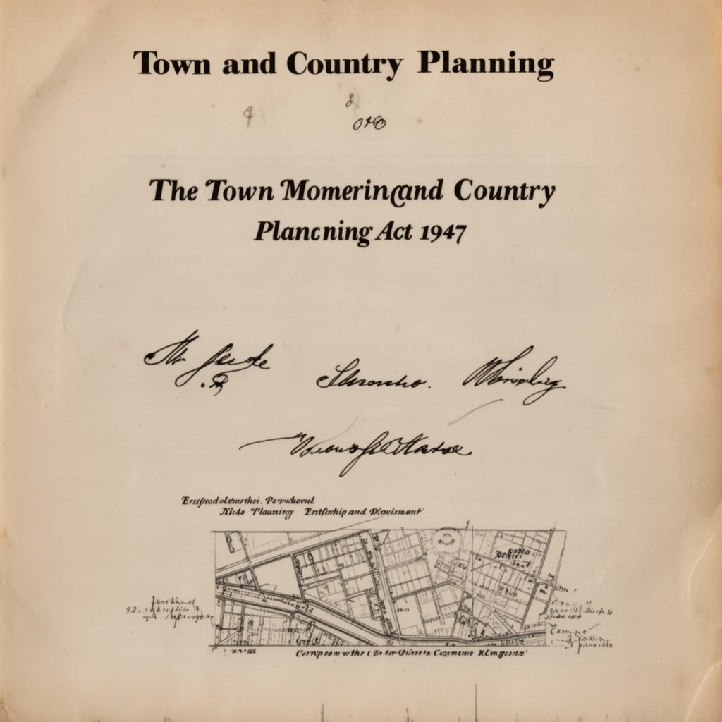 AI-generated illustration of Town and Country Planning Act 1947