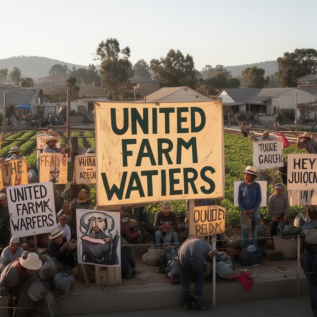 AI-generated illustration of United Farm Workers