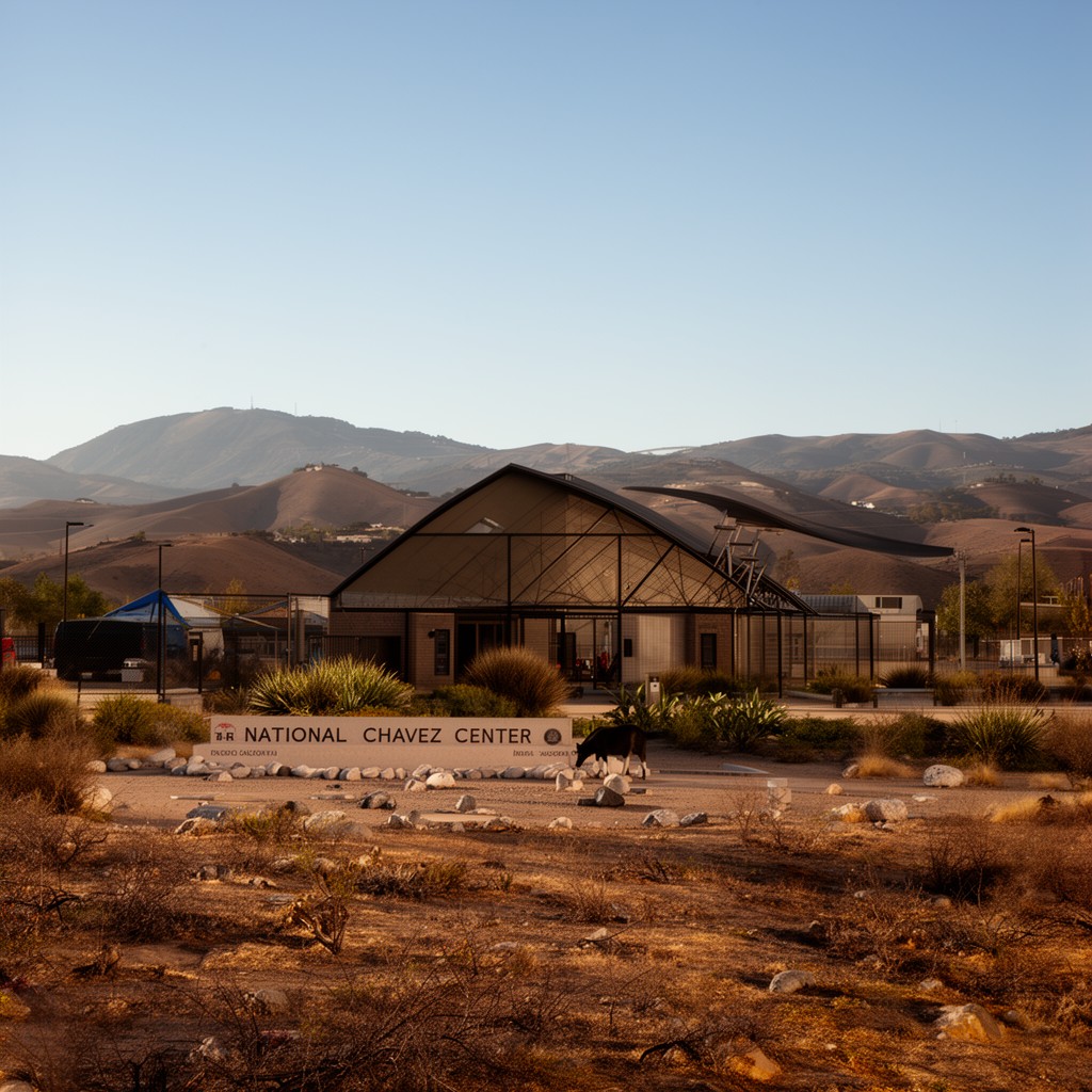 AI-generated illustration of National Chavez Center, Keene, California, United States