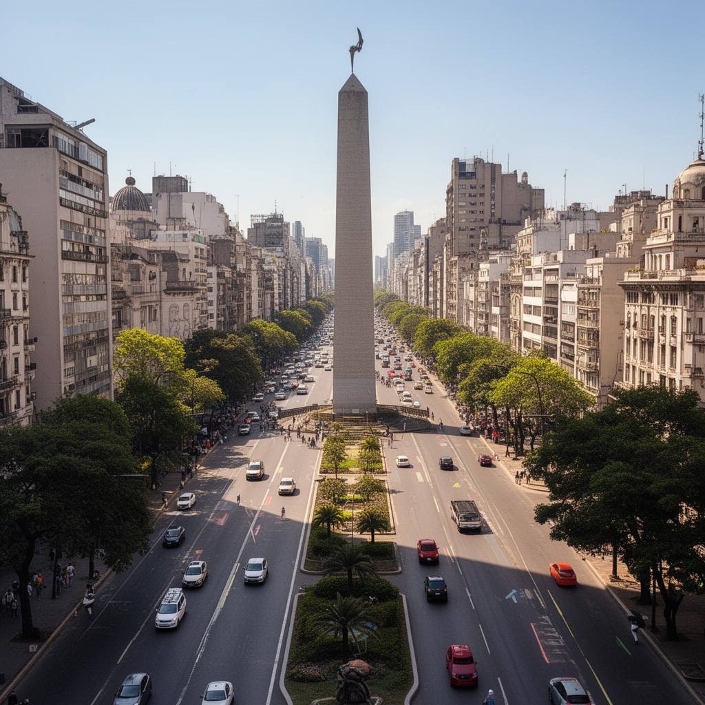 AI-generated illustration of Avenida 9 de Julio