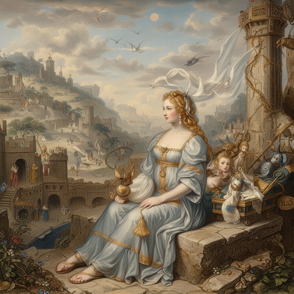 AI-generated illustration of La Princesse de Babylone