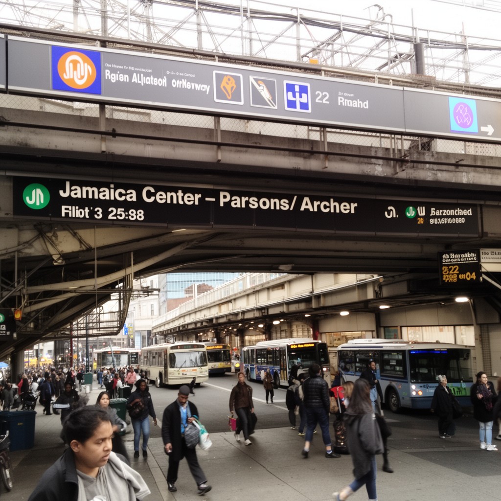 AI-generated illustration of Jamaica Center–Parsons/Archer