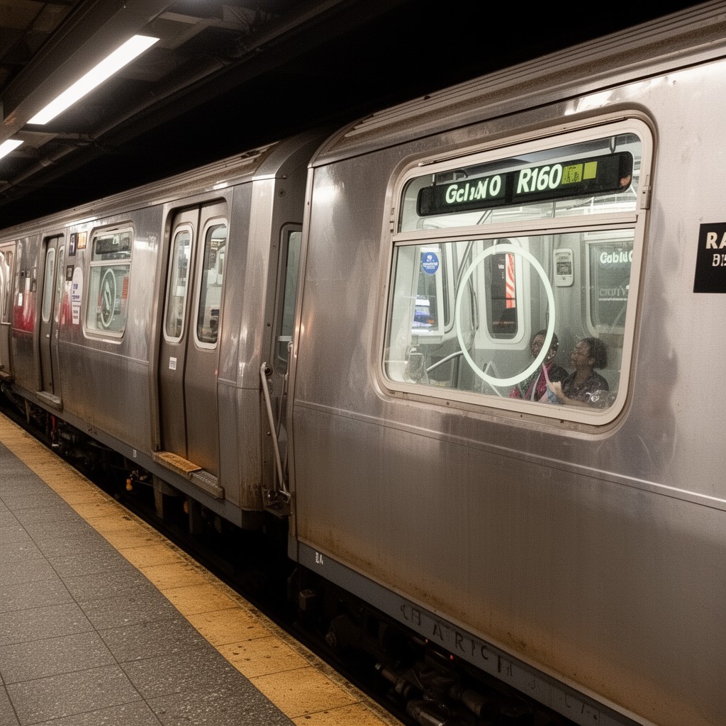 AI-generated illustration of R160 subway cars