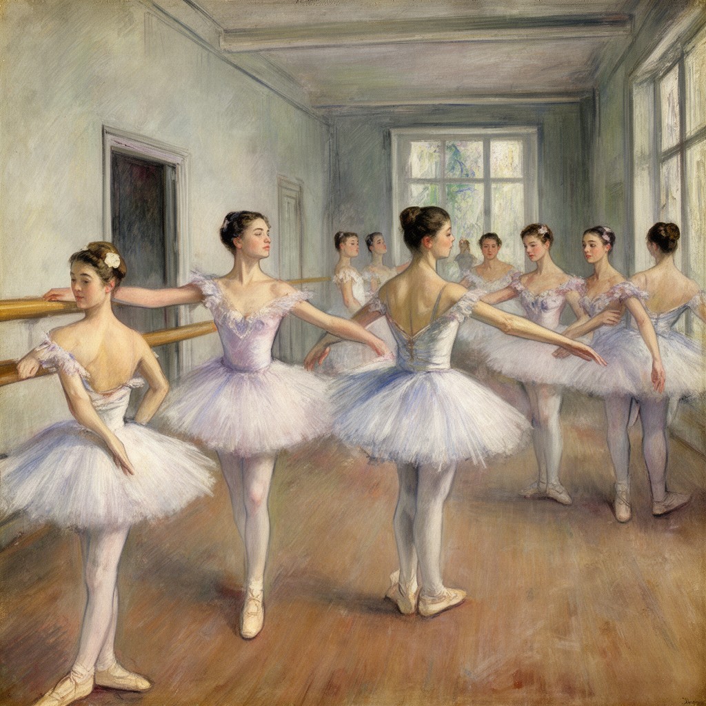 AI-generated illustration of Ballet Rehearsal