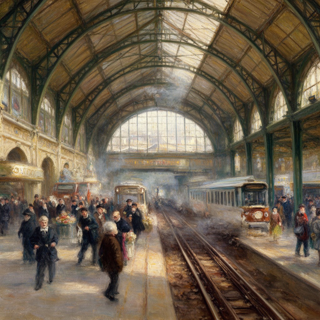 AI-generated illustration of The Gare Saint-Lazare