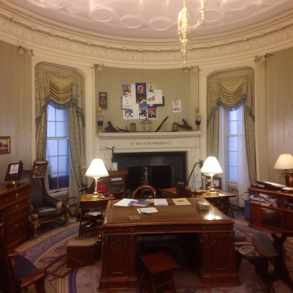 AI-generated illustration of Office of the Vice President (West Wing suite)