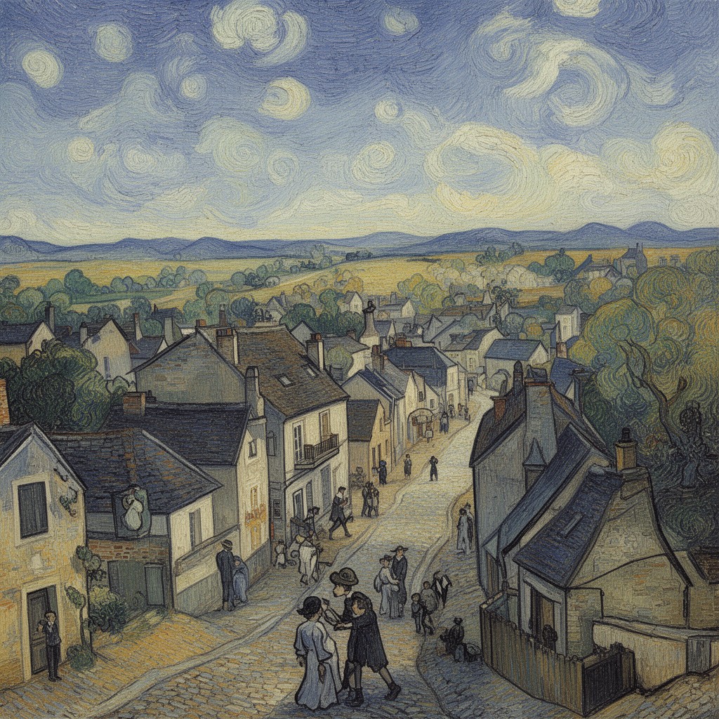 AI-generated illustration of Auvers-sur-Oise, France
