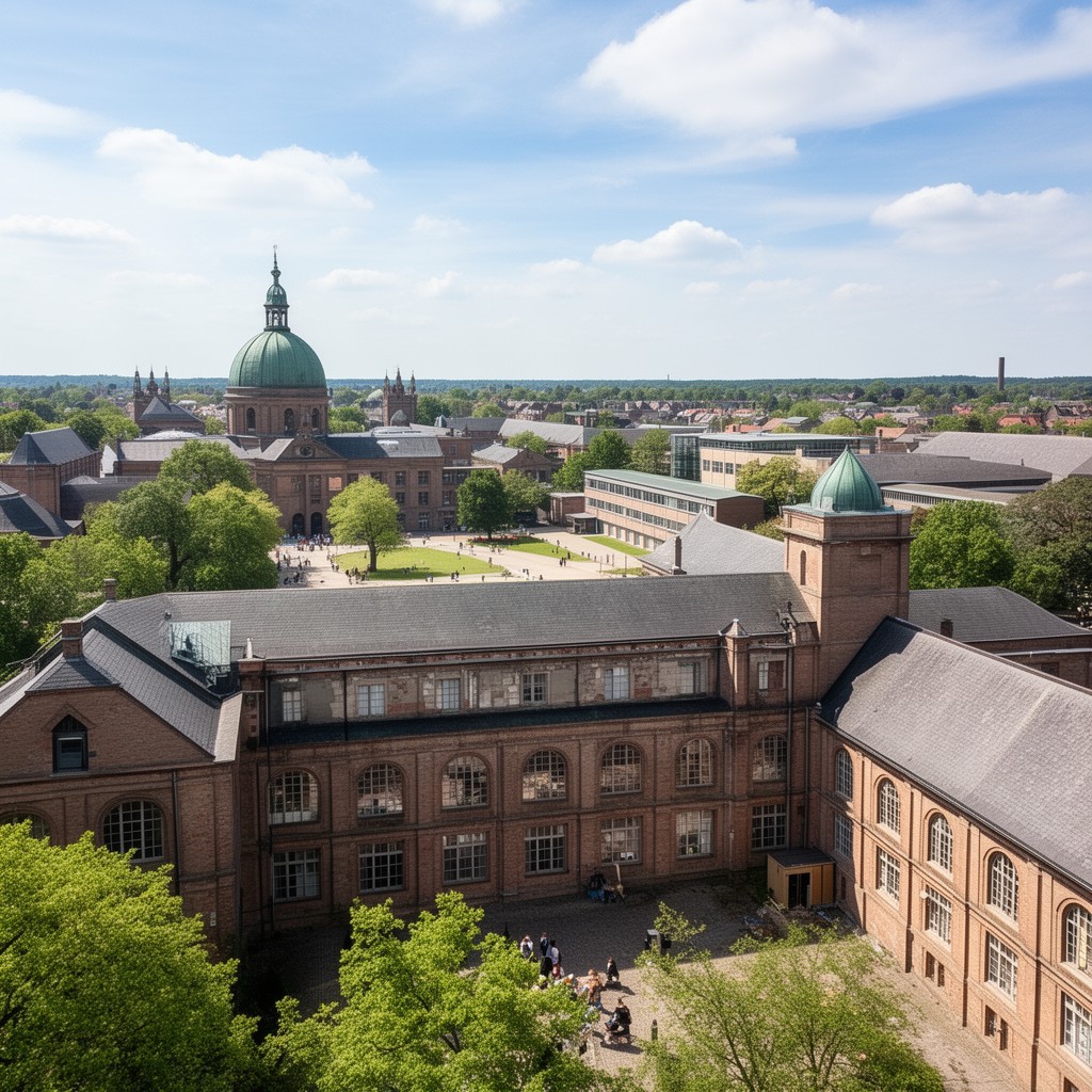 AI-generated illustration of North Campus of the University of Göttingen
